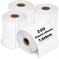 Rollo 250 Etiqueta Termica Adhesiva 7.5x5cm Pack 5 Rollos