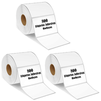 Rollo 800 Etiqueta Termica Adhesiva 8x6cm Pack 3 Rollos