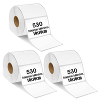 Rollo 530 Etiqueta Termica Adhesiva 10x10cm Pack 3 Rollos