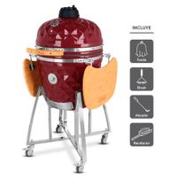 Kamado Diamante 21 Rojo más 4 accesorios