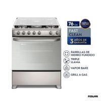 COCINA DE PIE ELECTROLUX A GAS 5 HORNILLAS ACERO INOX - FE5LMR