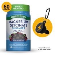 GLICINATO DE MAGNESIO 60 GOMITAS NATURE'S TRUTH SABOR UVA Y  PORTASUPLEMENTOS  DE REGALO