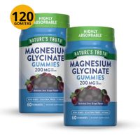 PACK DE 2  UNIDADES  DE GLICINATO DE MAGNESIO 120 GOMITAS NATURE'S TRUTH  SABOR UVA