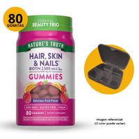 GOMITAS HAIR SKIN AND NAILS 80 GOMITAS NATURE'S TRUTH SABOR FRUTADO CON PASTILLERO