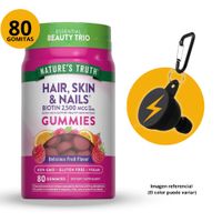 GOMITAS HAIR SKIN AND NAILS 80 GOMITAS NATURE'S TRUTH SABOR FRUTADO CON PORTASUPLEMENTOS
