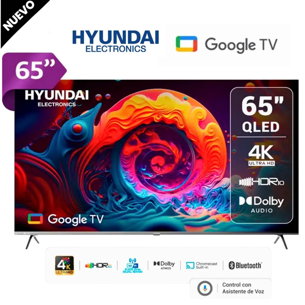 Televisor Hyundai 65  HYLED6513 GOOGLE TV UHD 4K QLED Gris