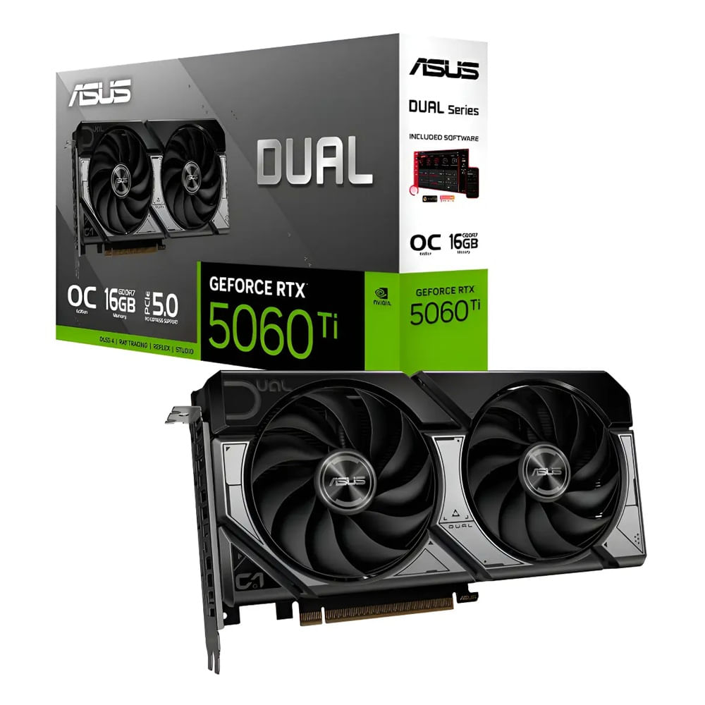 TARJETA GRAFICA ASUS DUAL RTX 5060TI 16GB GDDR7 Negro-Gris