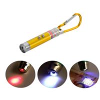 Llavero Pack Linterna Uv, Led Blanco Y Laser Rojo 3 En 1 Dorado