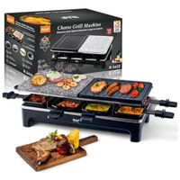 PARRILLA ELECTRICA MUTIFUNCIONAL CON PLANCHA DE PIEDRA Y MINI SARTENES 2 NIVELES RAF COD 5425