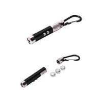 Llavero Pack Linterna Uv, Led Blanco Y Laser Rojo 3 En 1 Negro