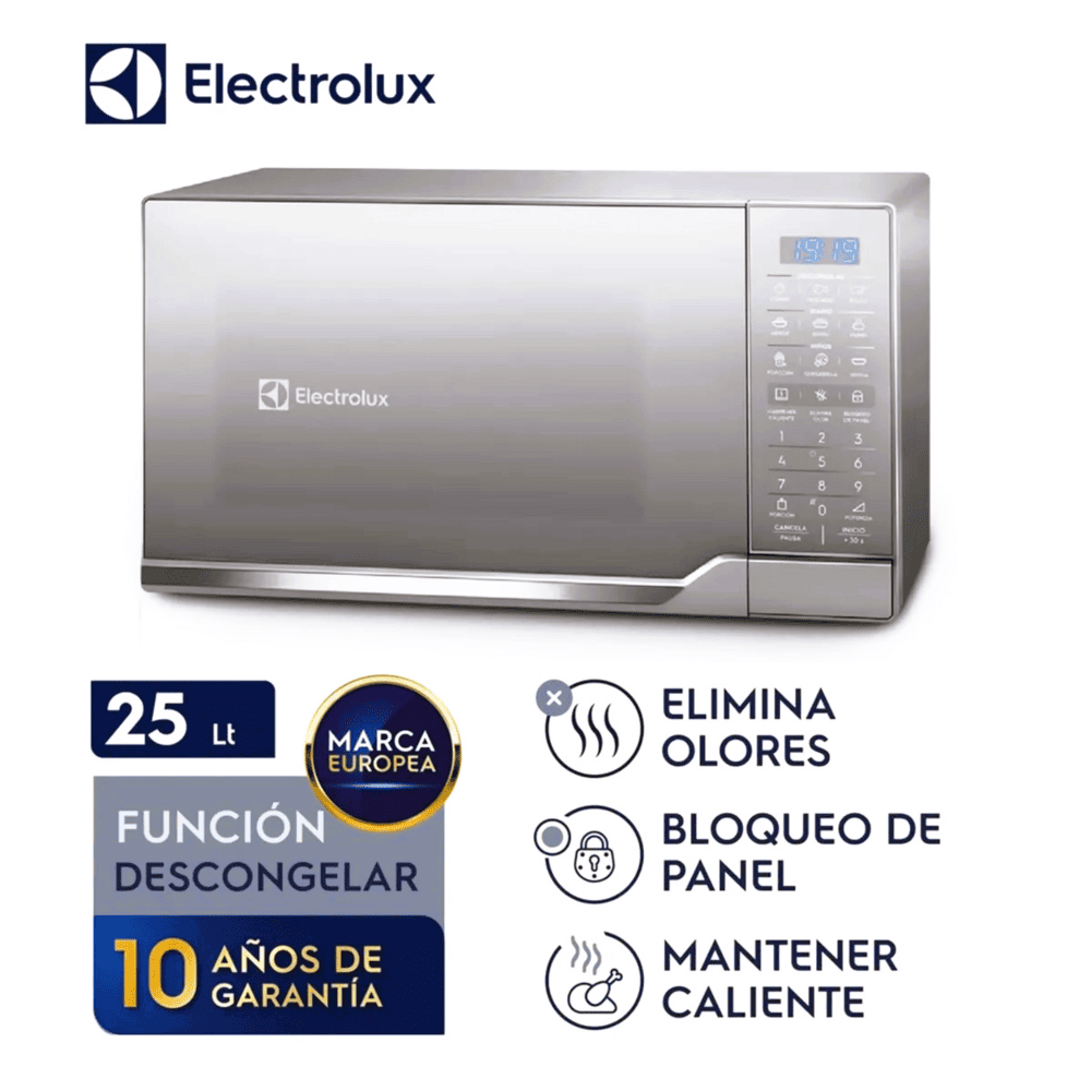 Microondas Electrolux 25 Litros Gris Digital EMDO25S2GSRUG