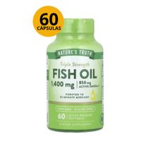 OMEGA 3 FISH OIL 1400MG 60 CAPSULAS BLANDAS NATURE'S TRUTH SABOR LIMON