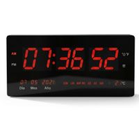Reloj Digital Chico de Pared  Temperatura Alarma Calendario Números Grandes