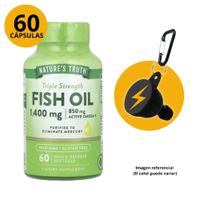 OMEGA 3 FISH OIL 1400MG 60 CAPSULAS BLANDAS NATURE'S TRUTH SABOR LIMON CON  PORTASUPLEMENTOS