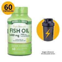 OMEGA 3 FISH OIL 1400MG 60 CAPSULAS BLANDAS NATURE'S TRUTH SABOR LIMON CON SHAKER