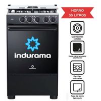Cocina a Gas Indurama Goya 4 Hornillas Negra