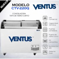 CONGELADORA TAPA VIDRIO CURVO 220 LT VENTUS CTV-220Q PRO