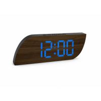 Reloj Digital Led Madera 21Cm Despertador Moderno Pantalla Luminosa Usb Decorativo