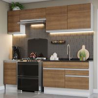 Mueble de Cocina Integral Glamy 240 cm - Blanco y Marrón 07