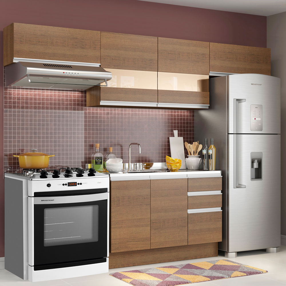 Mueble de Cocina Integral Marina 280 cm - Marrón