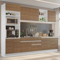 Mueble de Cocina Integral Glamy 310 cm - Blanco y Marrón 02