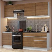 Mueble de Cocina Integral Glamy 240 cm - Blanco y Marrón 08