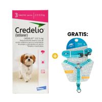 Credelio Perro 2.5 a 5.5 Kg x 3 Tabletas Y Gratis Credelio Pechera con correa Talla S