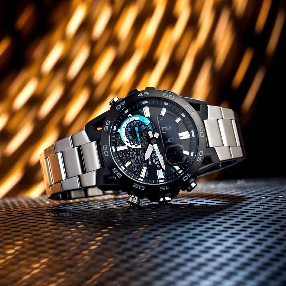 Reloj Casio Edifice Carbono ECB-40DB-1A Bluetooth Digital Analógico Luz ...