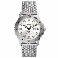 Reloj Fossil Blue FS5948 Fecha Acero Inoxidable Dial Plateado