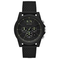 Reloj Armani Exchange Outerbanks AX1344 Fecha Cronómetro Correa de Silicona Negro