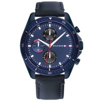 Reloj Tommy Hilfiger Parker 1791839 Multifuncional Acero Inoxidable Correa de Cuero Azul