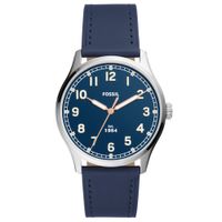 Reloj Fossil Dayliner FS5924 Acero Inoxidable Correa de Cuero y Dial Azul