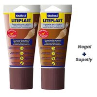 Pack Duo de Masilla Quilosa Liteplast Madera Tubo 150ML Sapelly y  Nogal
