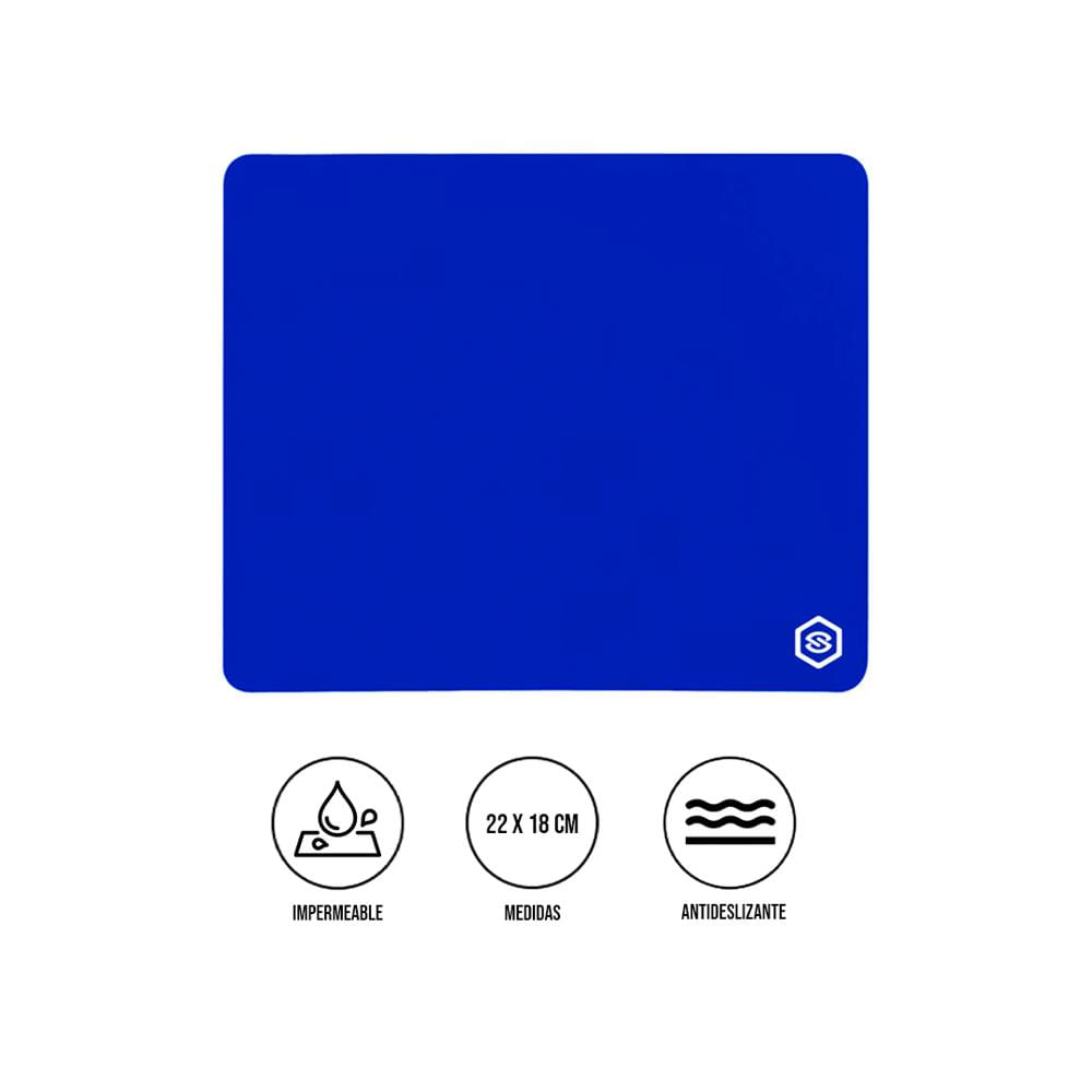 MOUSEPAD SUPERFICIE LISA MPB-02 ANTIDESLIZANTE AZUL