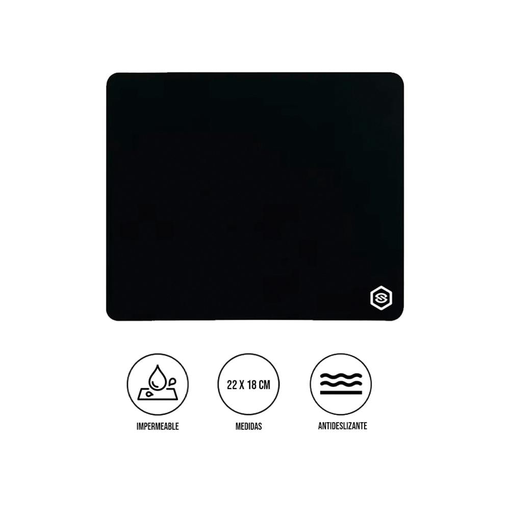 MOUSEPAD SUPERFICIE LISA MPB-02 ANTIDESLIZANTE NEGRO