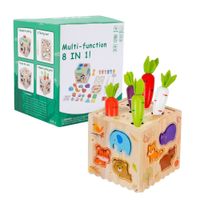 Cubo de Actividades de Madera Montessori 8 en 1