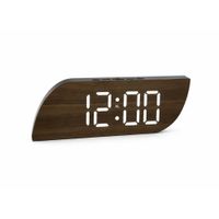 Reloj Digital Led Madera 21Cm Despertador Moderno Pantalla Luminosa Usb Decorativo