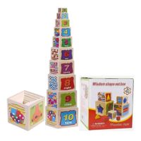 Didáctico Juego de Cubos Apilables de Madera