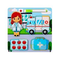 2 en 1 Rompecabezas y Pizarra Profesiones Doctora