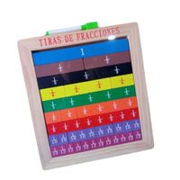 Juego  Didáctico de Tablero Tiras de Fracciones de Madera con Pizarra