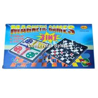Tablero de Ajedrez Magnetico 3 en 1 Ludo Damas 24x24cm Juego de Mesa