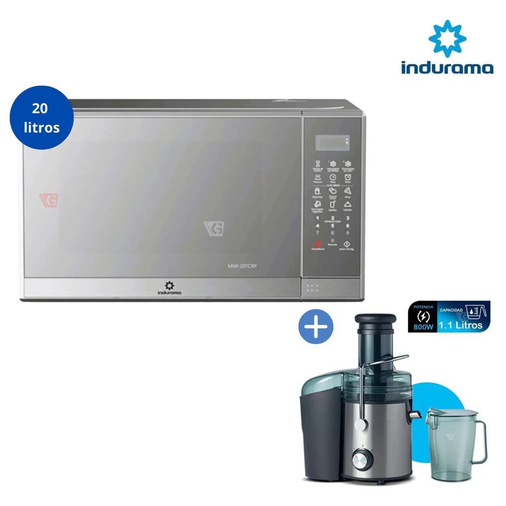 Microondas Indurama 20 LTS Espejado GRIS MWI-20TCRP - EXTRACTOR DE JUGOS INDURAMA 1.1LTS EI-CR