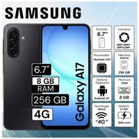 Celular Samsung A17 8GB RAM 256GB 6.7  Pulg. Android 15 - Negro