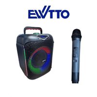 Parlante EWTTO Inalámbrico 8 Pulgadas 40 Watts 3600 mAh BT-AUX-USB-TF - Micrófono ET-P5777MBC 2026