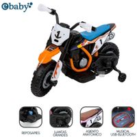 Motocicleta a Batería recargable musical y luces Ebaby Cod.349 Naranja