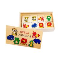Domino Madera Figuras Educativo Juego Didactico para Niños Modelo Variado