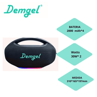 Parlante Demgel Portatil Inalambrico 60 Watts RMS 4 Horas Negro BT-USB-RGB-TWS 2000mAh D-P8009 2026