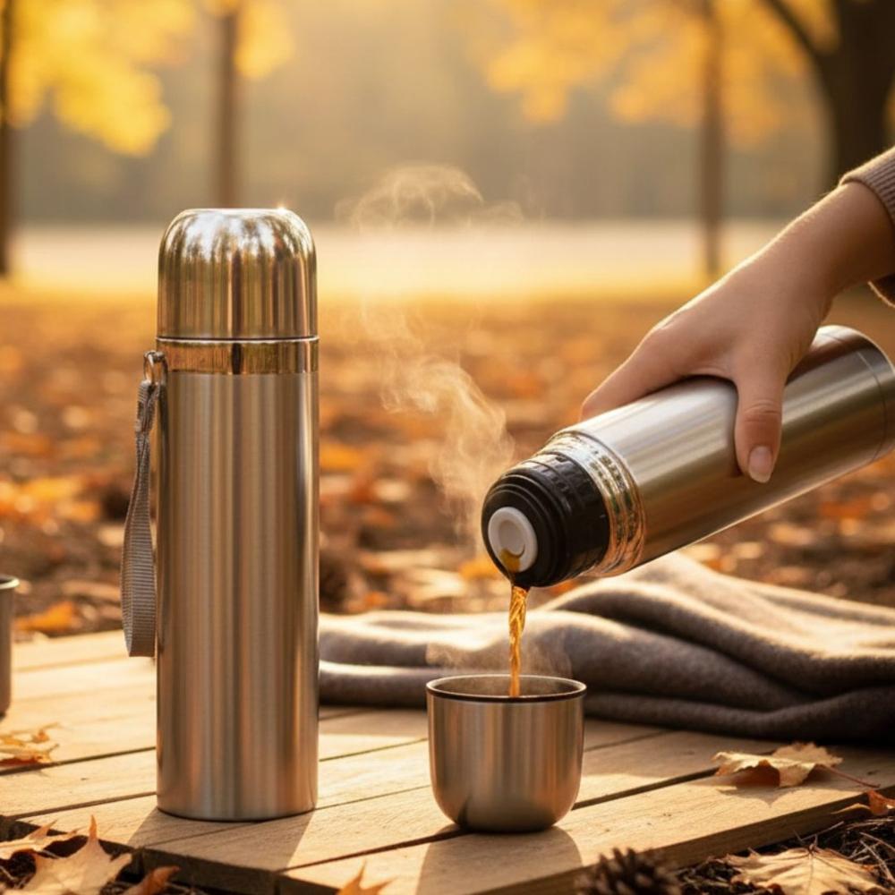 Termo De Acero Inoxidable Personal 500ml Con Funda