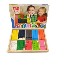 Juego Didactico Regletas de Madera 136 Piezas Matematicas
