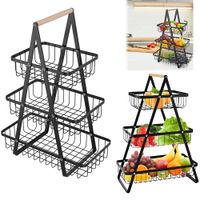 Cesta Organizador de Frutas o Verduras Frutero Verdulero de 3 Niveles